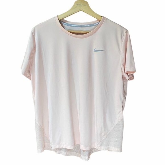 Nike: Dri-Fit Women's Mesh Athletic Workout Gym‎ T-Shirt Top Blush Pink Large - Picture 1 of 9